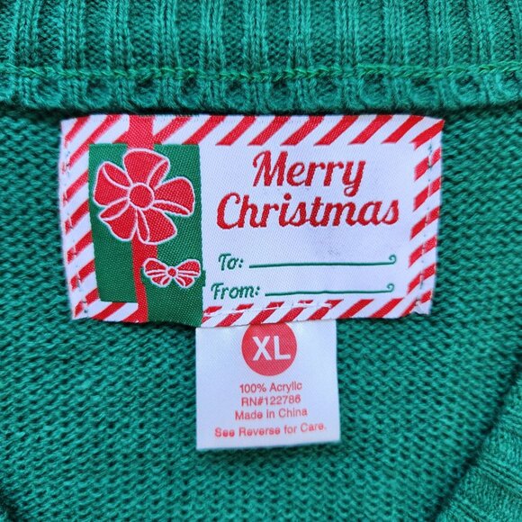 Christmas Sweater Vest Red Green Ugly Sweater Party Festive Holiday Winter Cute - Picture 5 of 8
